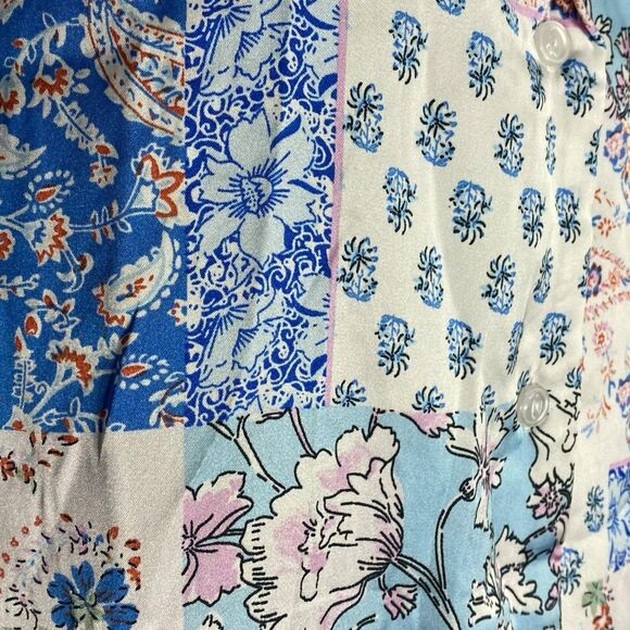 NWT Tamara H Blouse Womens 2X Floral Paisley Patchwork Tunic S/S Boho Cottage - Picture 9 of 13